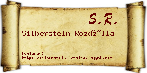 Silberstein Rozália névjegykártya